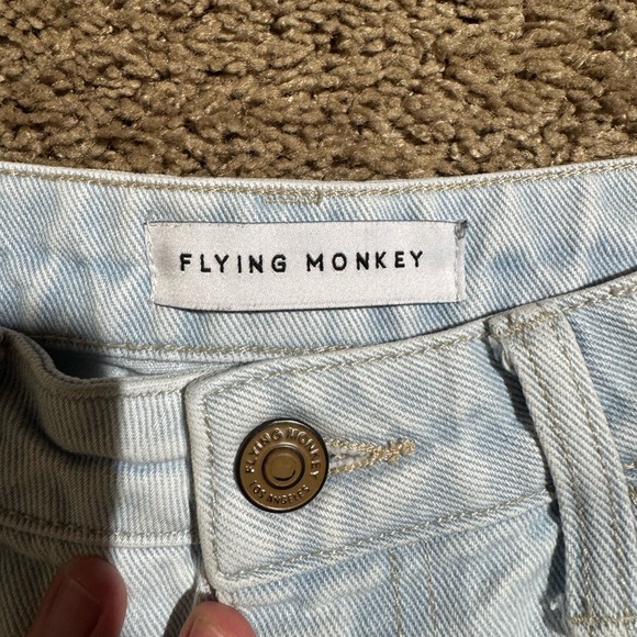 Flying Monkey Light Blue Distressed Straight Leg Jeans 27 - Picture 3 of 5